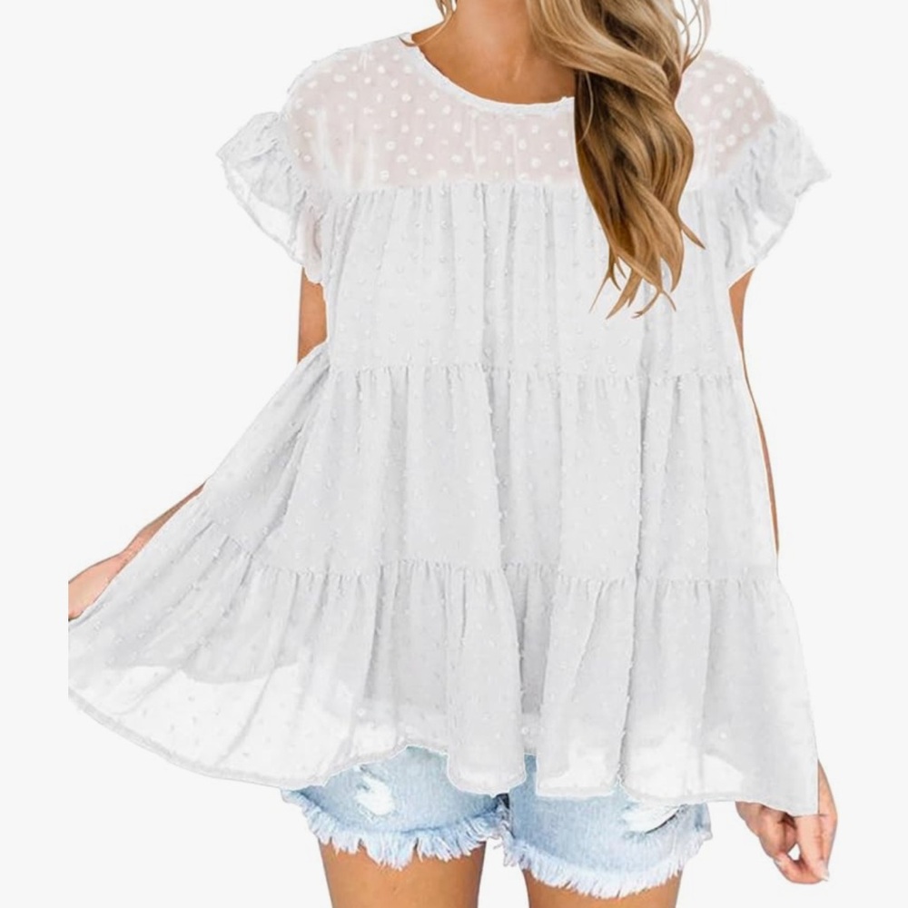 Dorose | size xlarge | white babydoll top